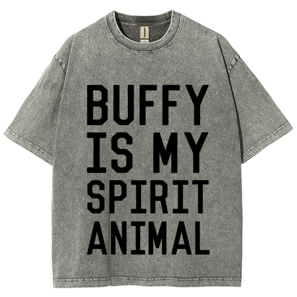 Bold Slogan Text Washed T-Shirt 