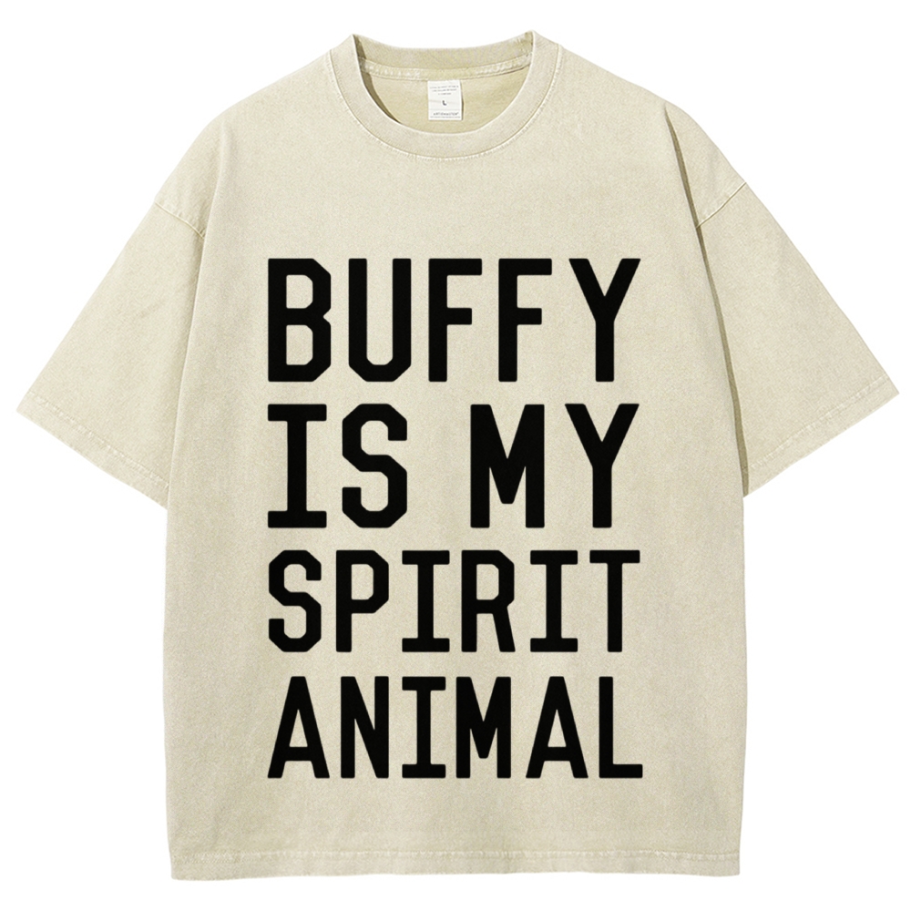 Bold Slogan Text Washed T-Shirt 