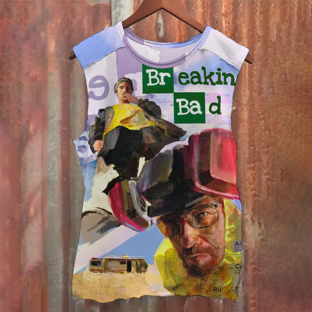 Retro Oil Painting Style Chem Drama Character Printed Tank Top 
