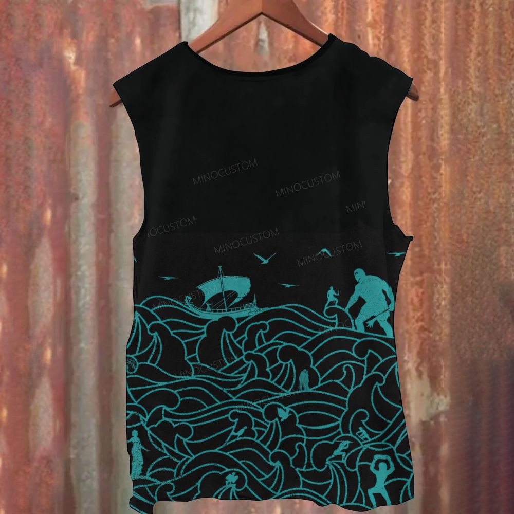 Retro Ocean Ship Myth Art Print Tank Top 