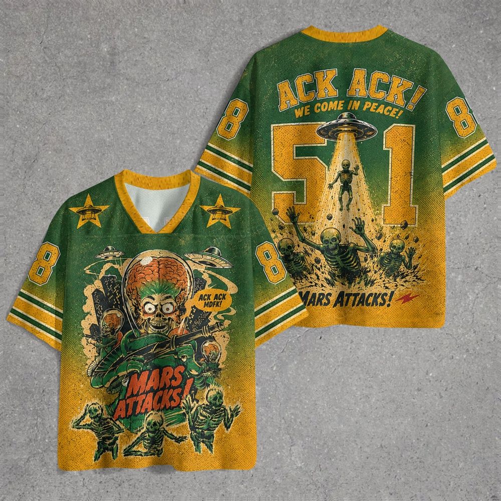 Mars Attacks Retro Alien Sci-Fi Jersey Shirts