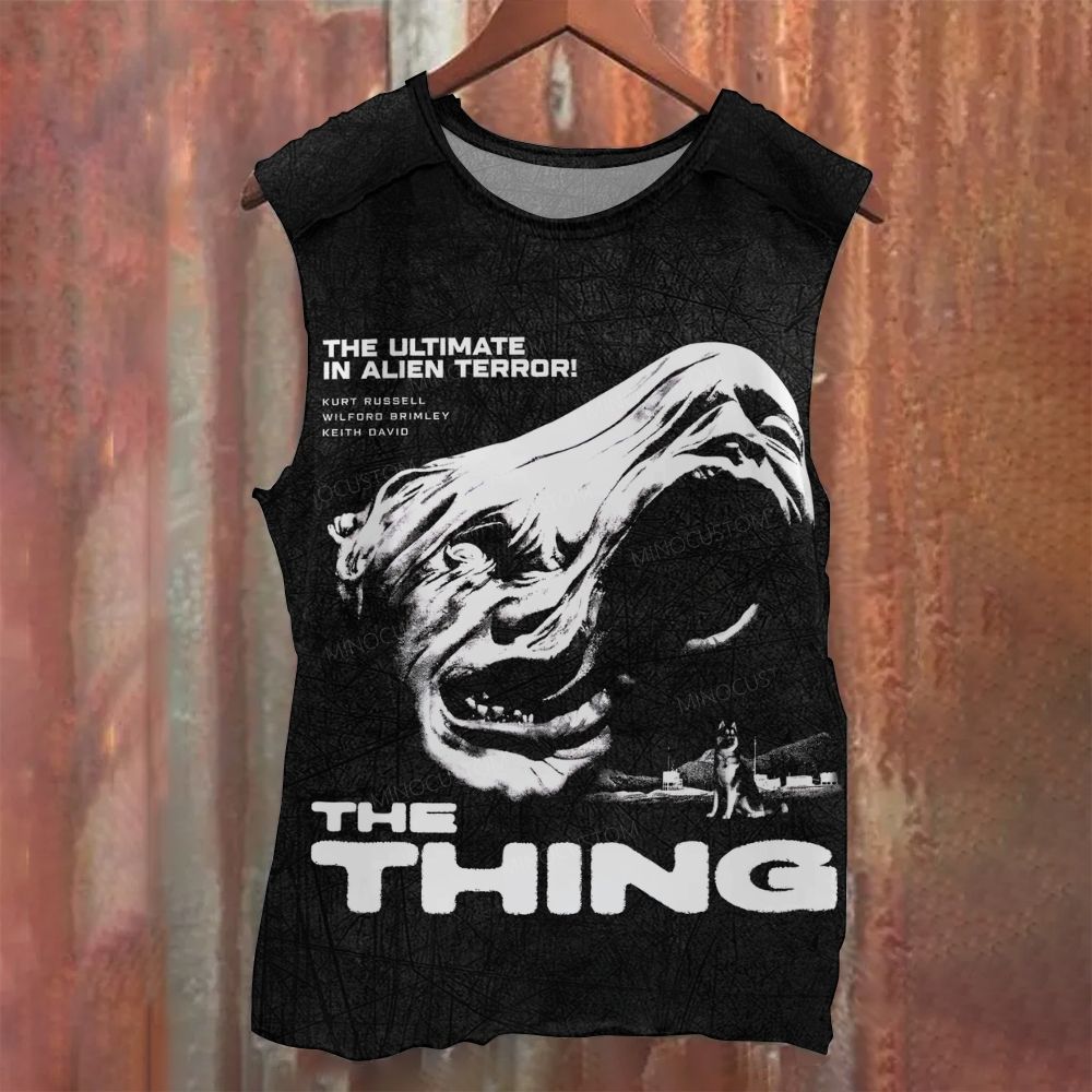 Classic Retro Horror Creature Poster Graphic Printed Tank Top 