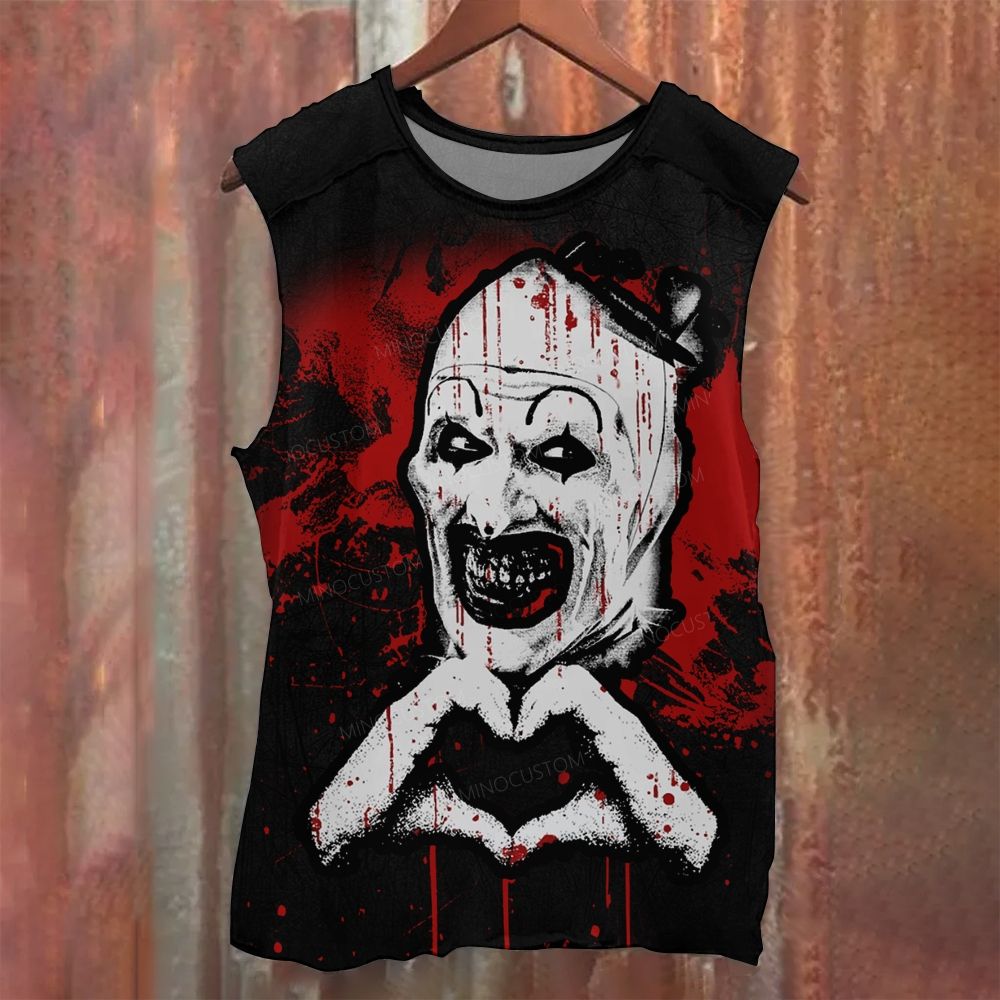 Retro Dark Scary Art Printed Tank Top 