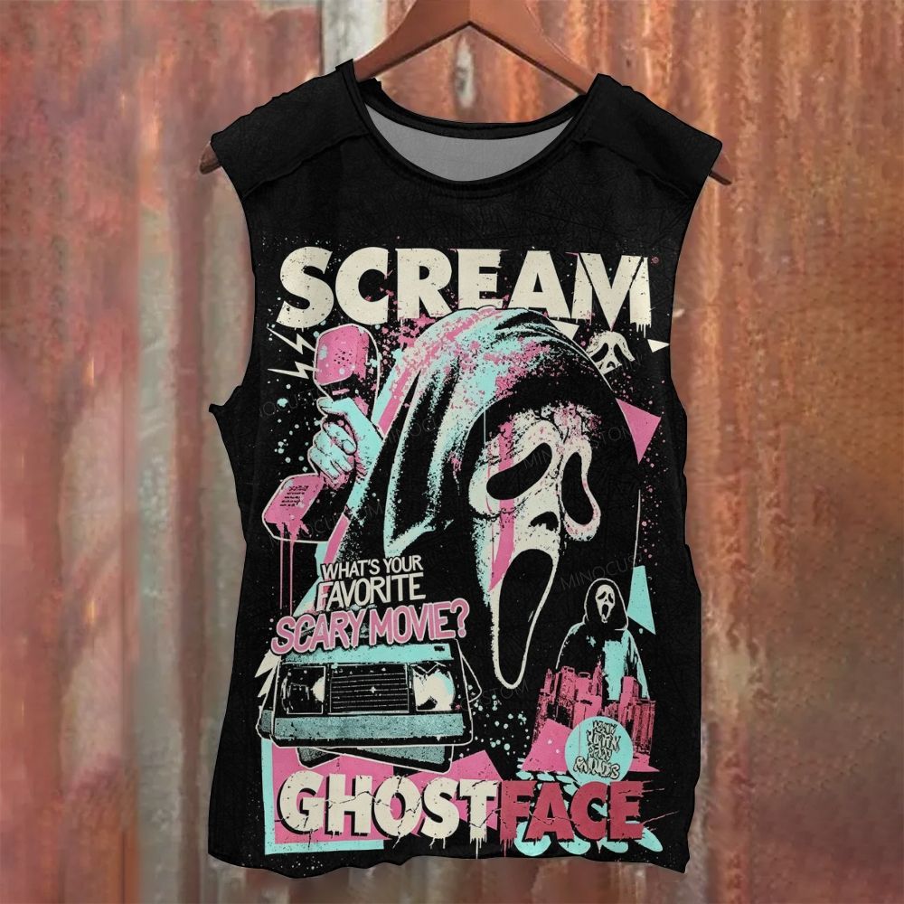 Retro Dark Horror Poster Art Graphic Printed Tank Top