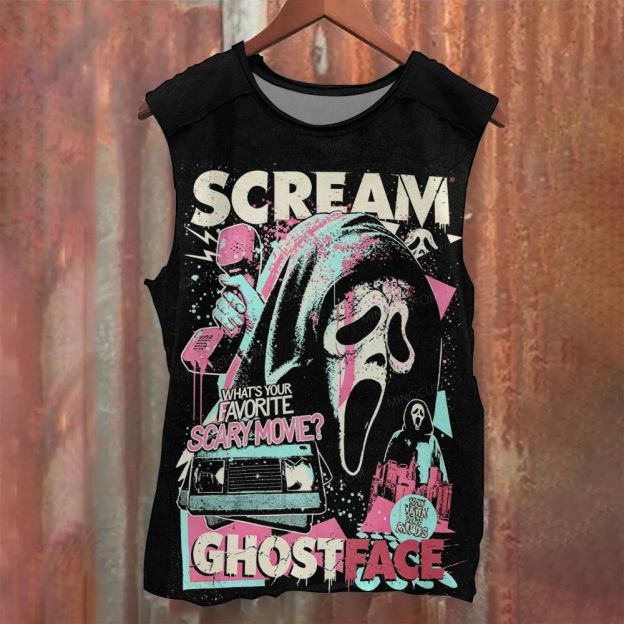 Retro Dark Horror Poster Art Graphic Printed Tank Top 