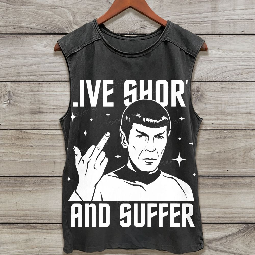 Vintage Space Sci-Fi Character Graphic Washed Tank Top 