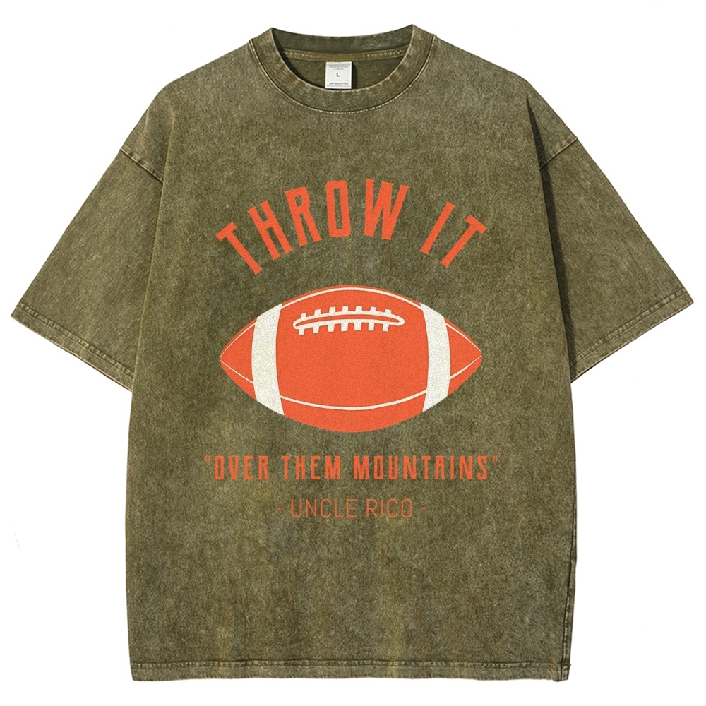 Retro Football Vintage Movie Quote Graphic  Washed T-Shirt