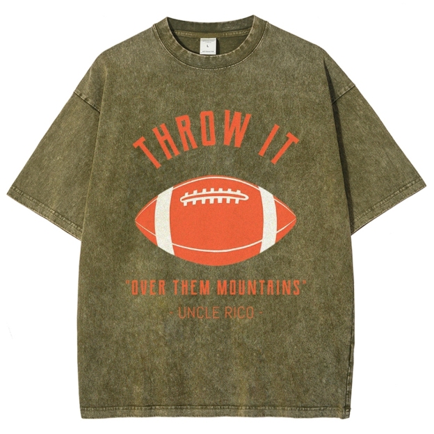 Retro Football Vintage Movie Quote Graphic  Washed T-Shirt