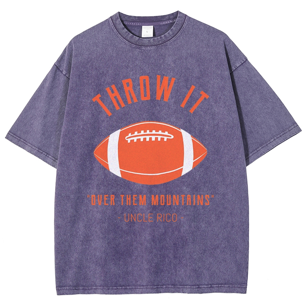 Retro Football Vintage Movie Quote Graphic  Washed T-Shirt