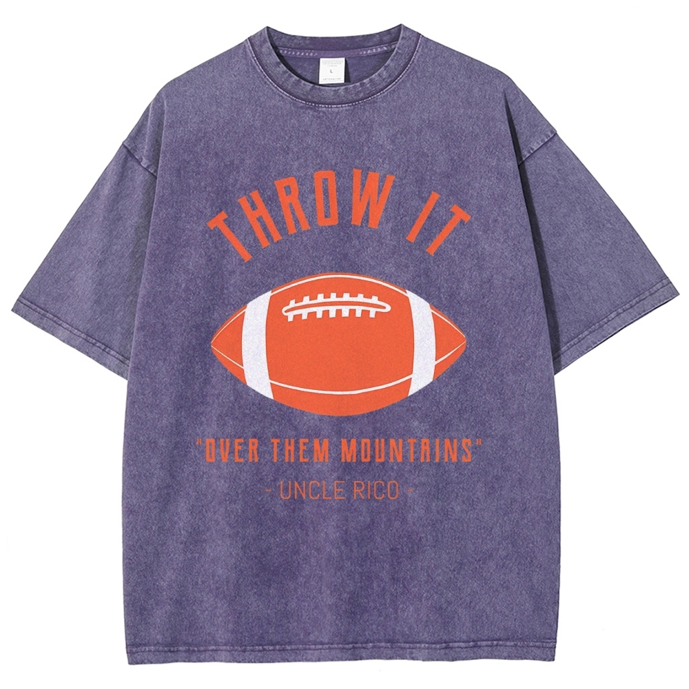 Retro Football Vintage Movie Quote Graphic  Washed T-Shirt