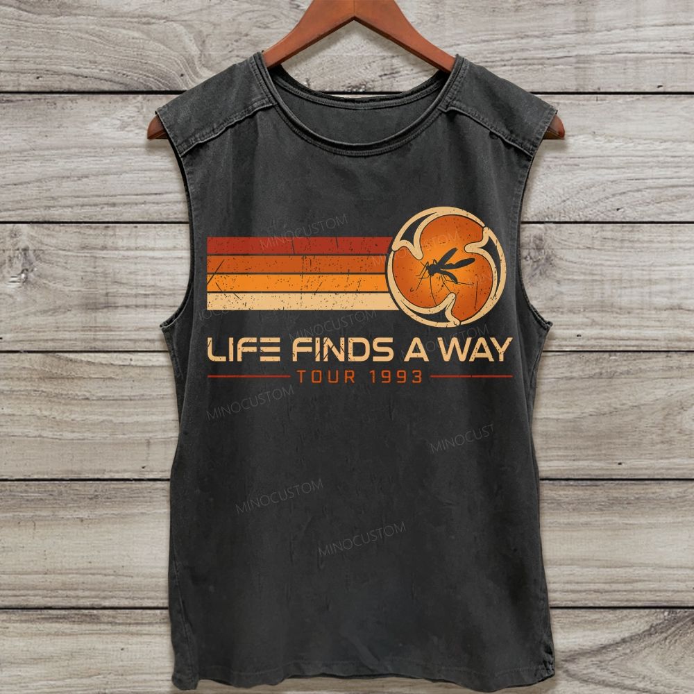 Life finds a way Geek Washed Tank Top 