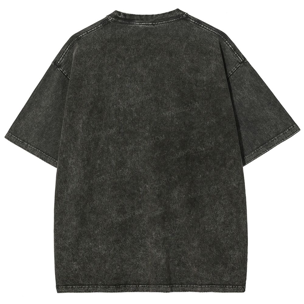 Vintage Cyberpunk Sci‑Fi Inspired Graphic Washed T-Shirt