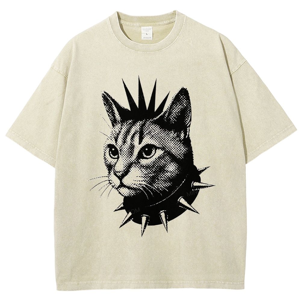 Fun Reggae Cat Washed T-shirt