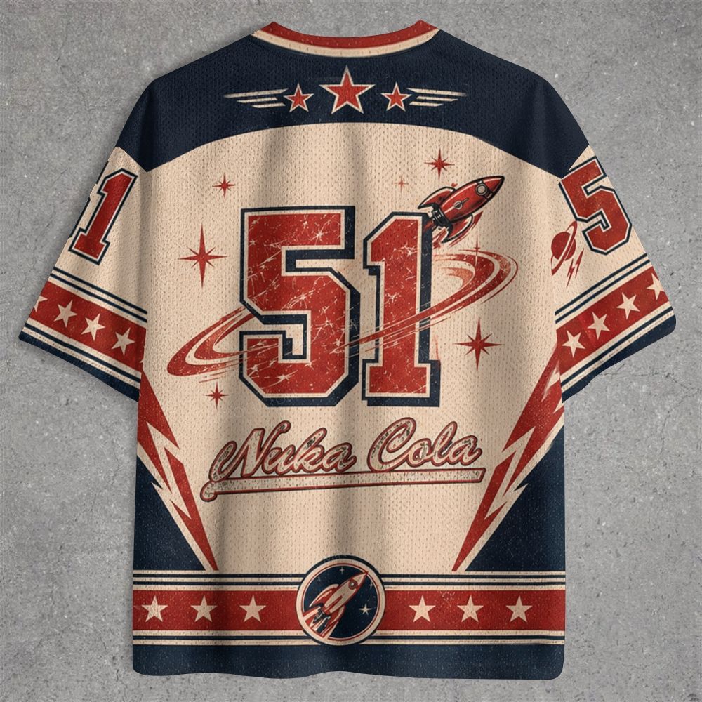 Retro Space Pinup Rocket Star Jersey Shirts