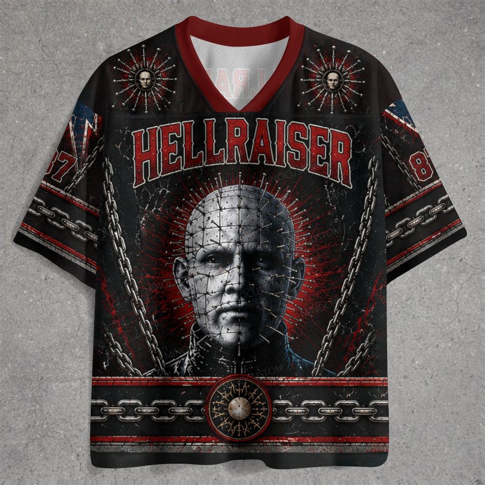 Distressed Dark Horror Figure Metal Chain Jersey Shirts