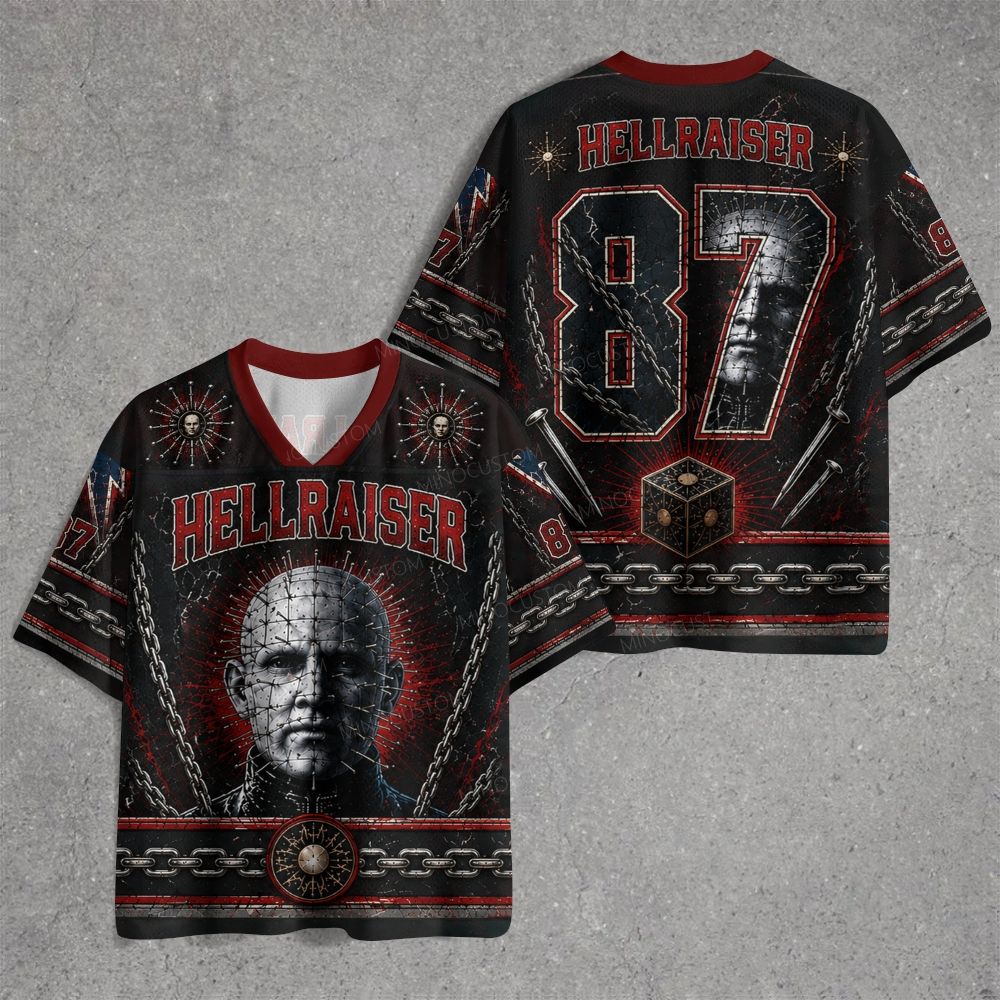 Distressed Dark Horror Figure Metal Chain Jersey Shirts