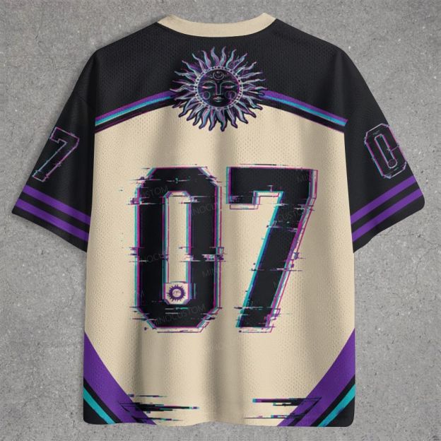 Psychedelic Sun Face Glitch Bohemian Mystic Jersey Shirts