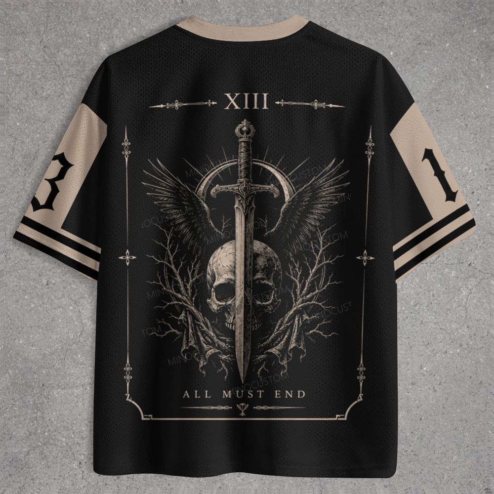 Gothic Raven Skull XIII Occult Vintage Jersey Shirts