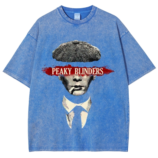 Vintage Retro Gentleman Portrait Graphic Washed T-Shirt
