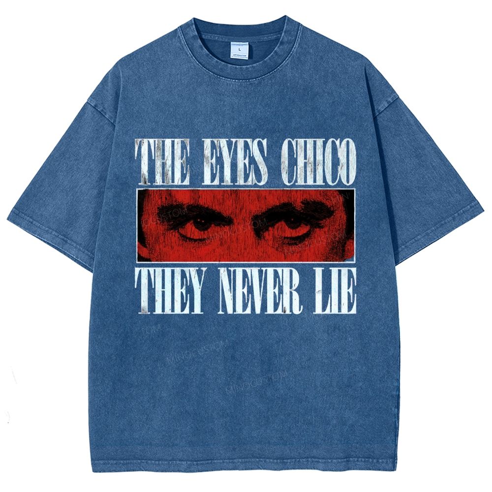 Vintage Textured Eye Art Graphic Washed T-Shirt