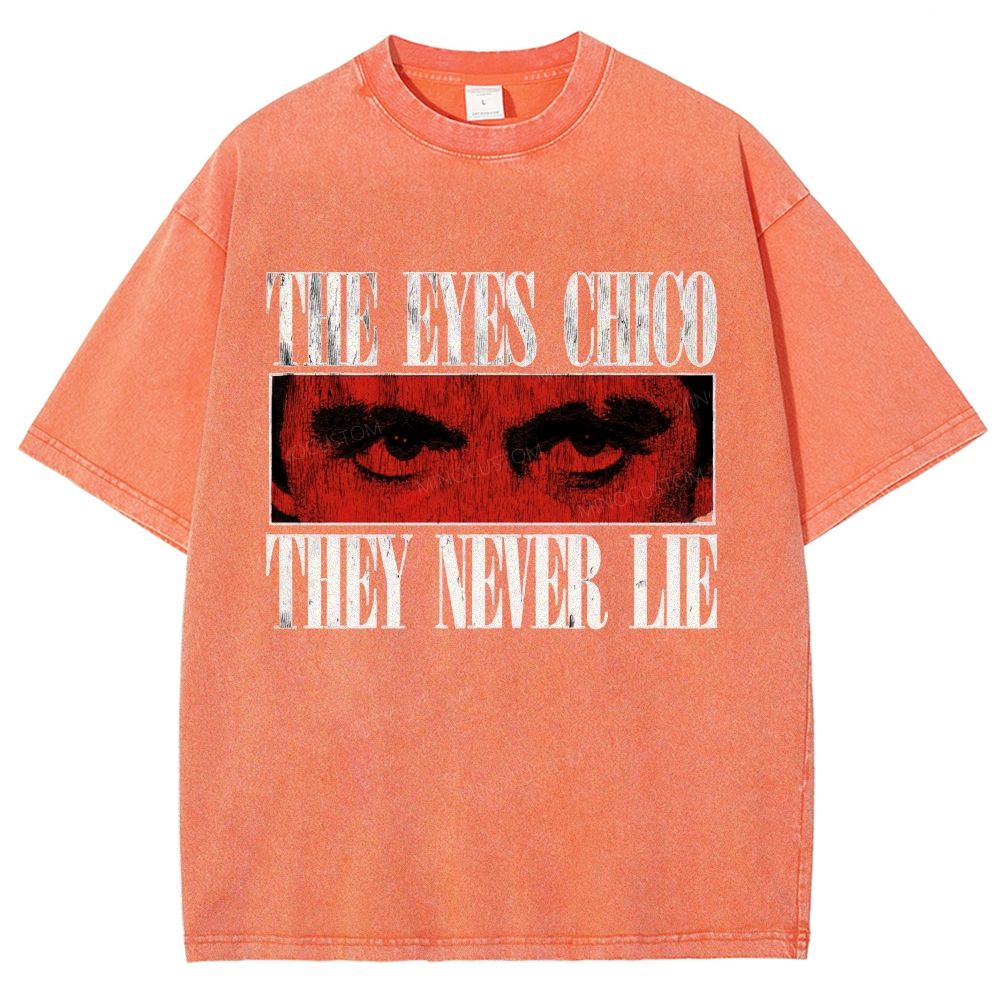 Vintage Textured Eye Art Graphic Washed T-Shirt