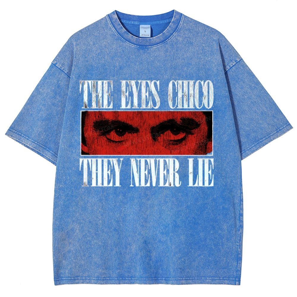 Vintage Textured Eye Art Graphic Washed T-Shirt