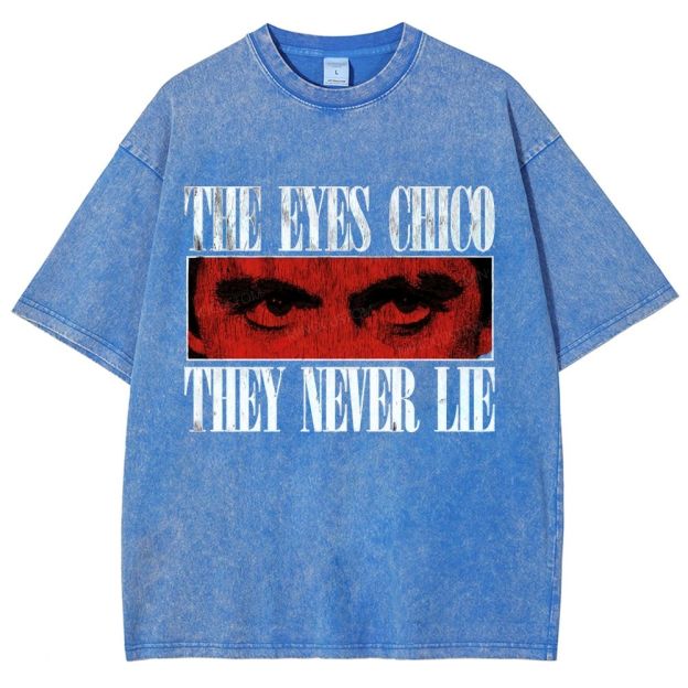 Vintage Textured Eye Art Graphic Washed T-Shirt