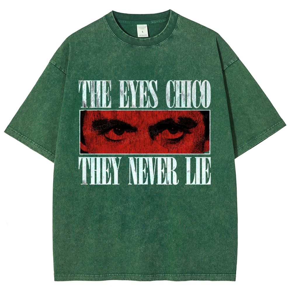 Vintage Textured Eye Art Graphic Washed T-Shirt