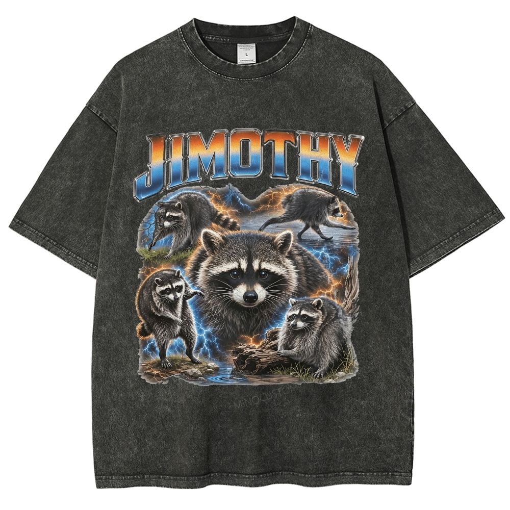 Lightning Wild Raccoon Washed T-Shirt