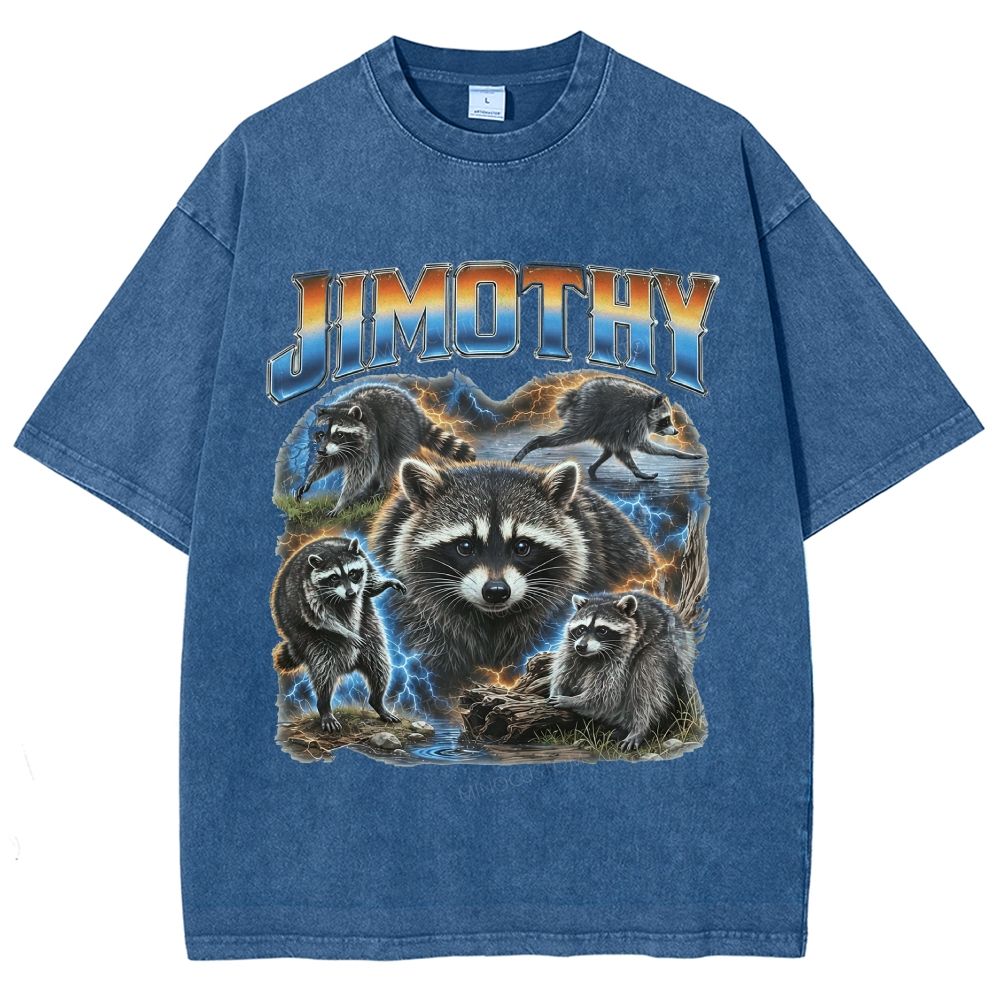 Lightning Wild Raccoon Washed T-Shirt