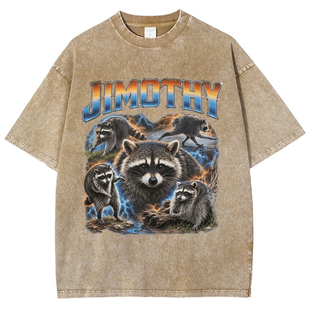 Lightning Wild Raccoon Washed T-Shirt