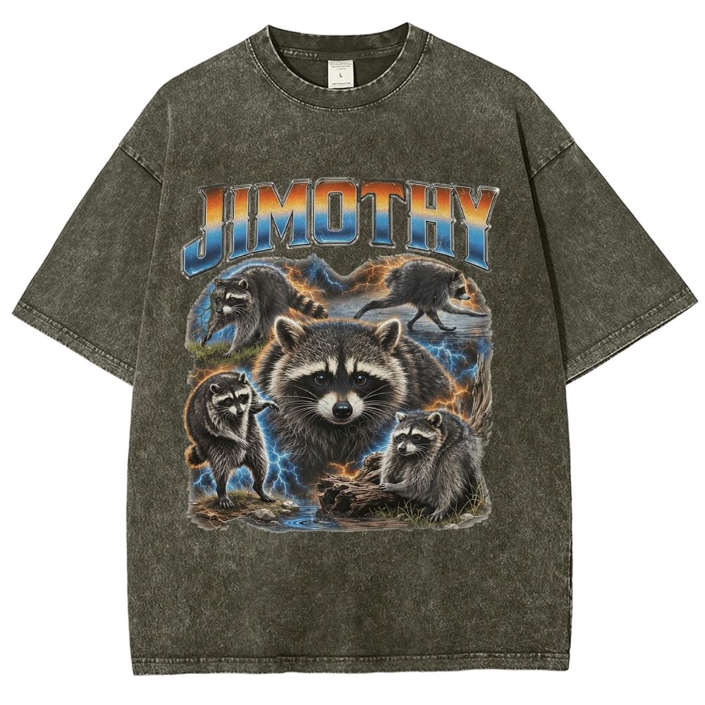 Lightning Wild Raccoon Washed T-Shirt
