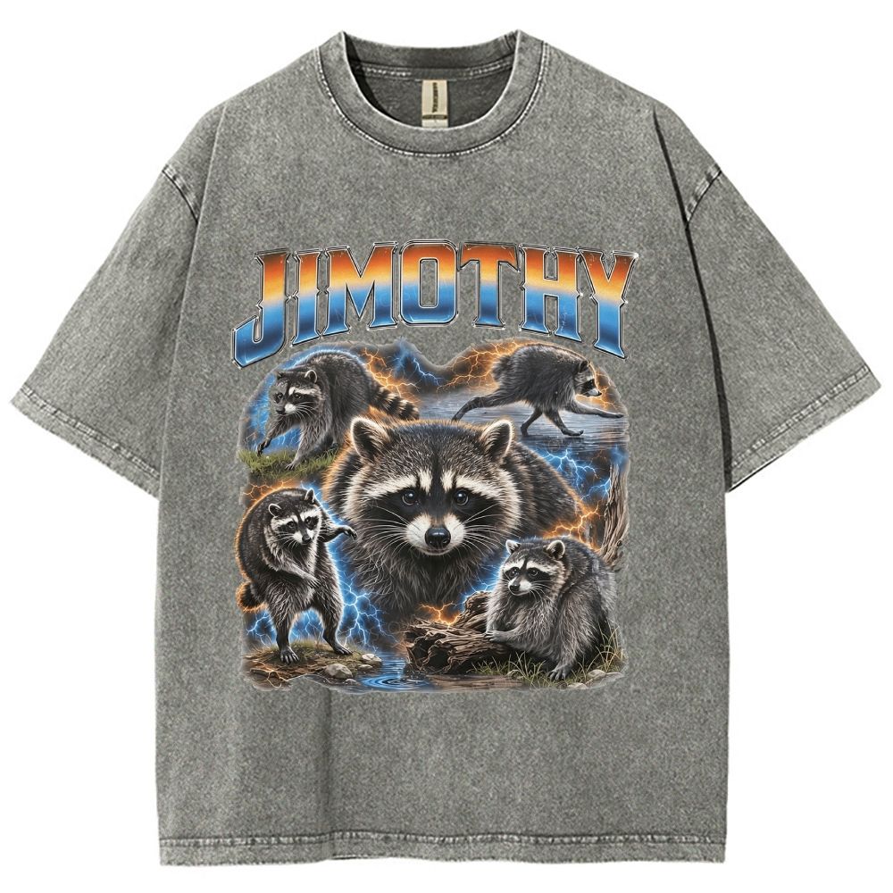 Lightning Wild Raccoon Washed T-Shirt