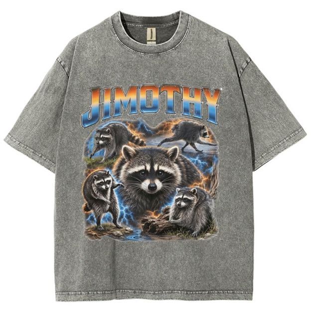 Lightning Wild Raccoon Washed T-Shirt