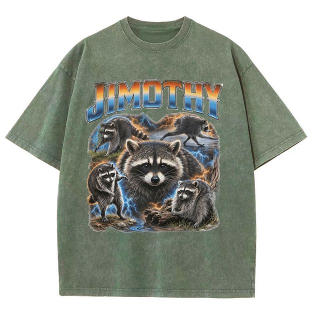Lightning Wild Raccoon Washed T-Shirt