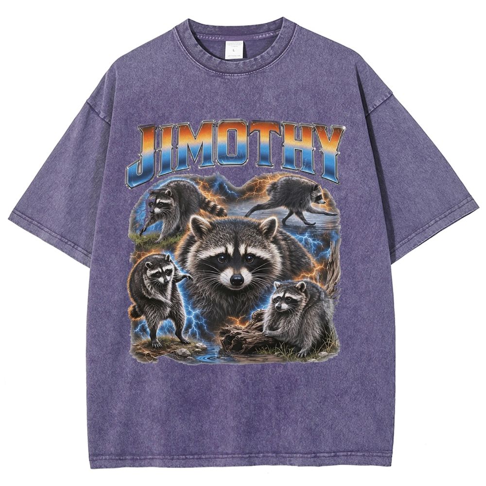 Lightning Wild Raccoon Washed T-Shirt