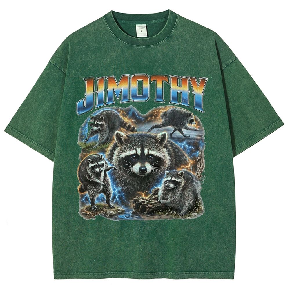 Lightning Wild Raccoon Washed T-Shirt