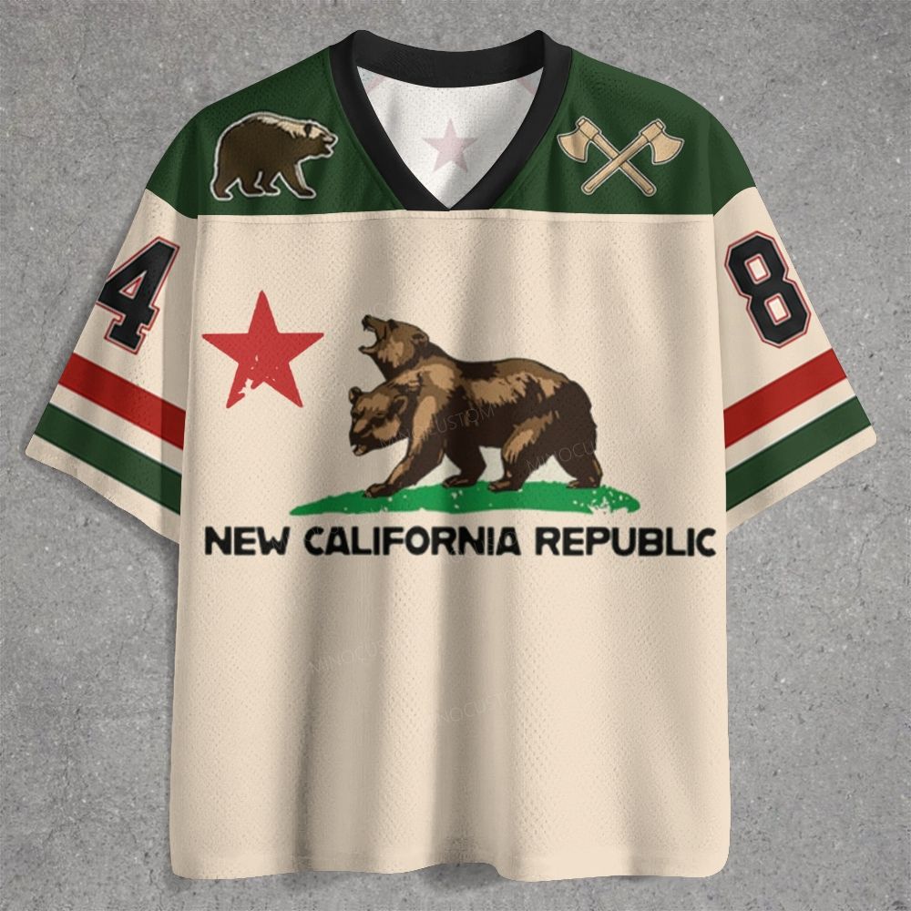 Retro Double Bear Star Wilderness Flag Inspired Jersey Shirts