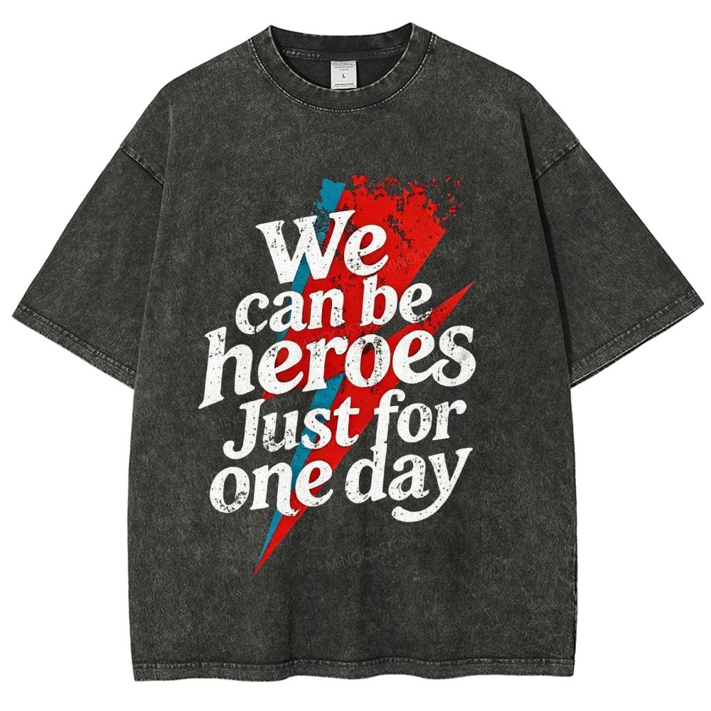 Vintage Lightning Bolt Quote Graphic Washed T-Shirt