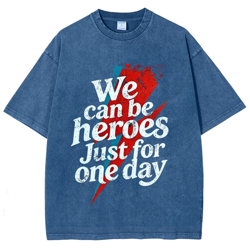 Vintage Lightning Bolt Quote Graphic Washed T-Shirt