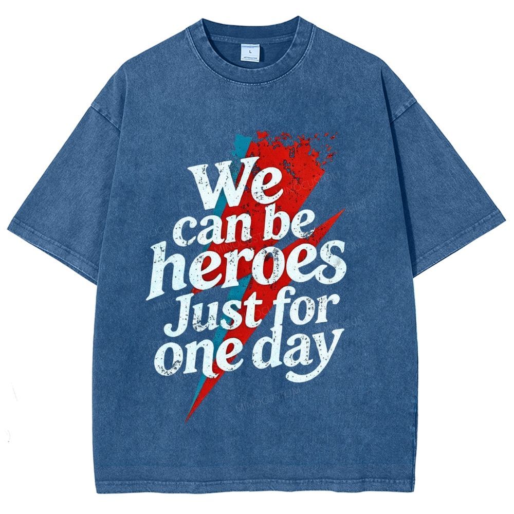 Vintage Lightning Bolt Quote Graphic Washed T-Shirt