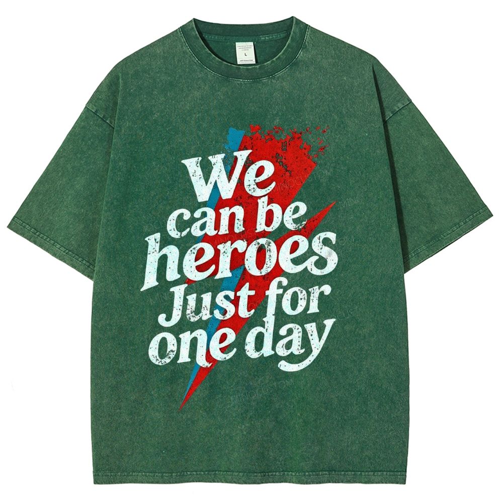 Vintage Lightning Bolt Quote Graphic Washed T-Shirt