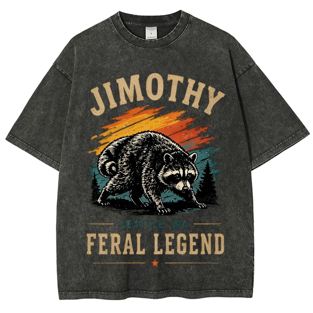 Vintage Jimothy Raccoon Mountain Wilderness Washed T-Shirt