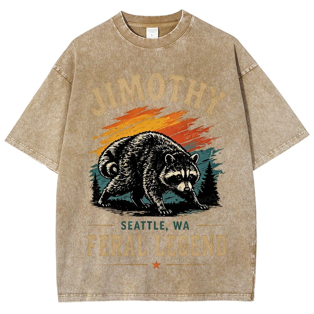 Vintage Jimothy Raccoon Mountain Wilderness Washed T-Shirt
