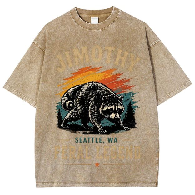 Vintage Jimothy Raccoon Mountain Wilderness Washed T-Shirt