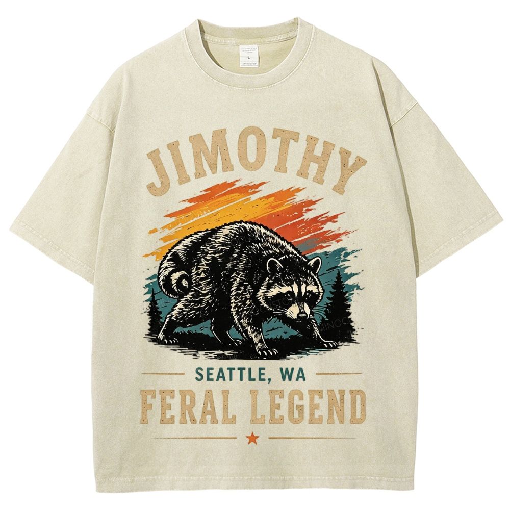 Vintage Jimothy Raccoon Mountain Wilderness Washed T-Shirt