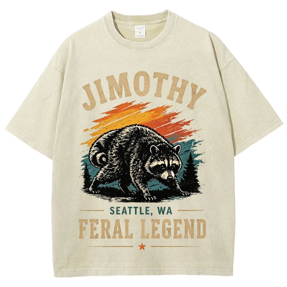 Vintage Jimothy Raccoon Mountain Wilderness Washed T-Shirt