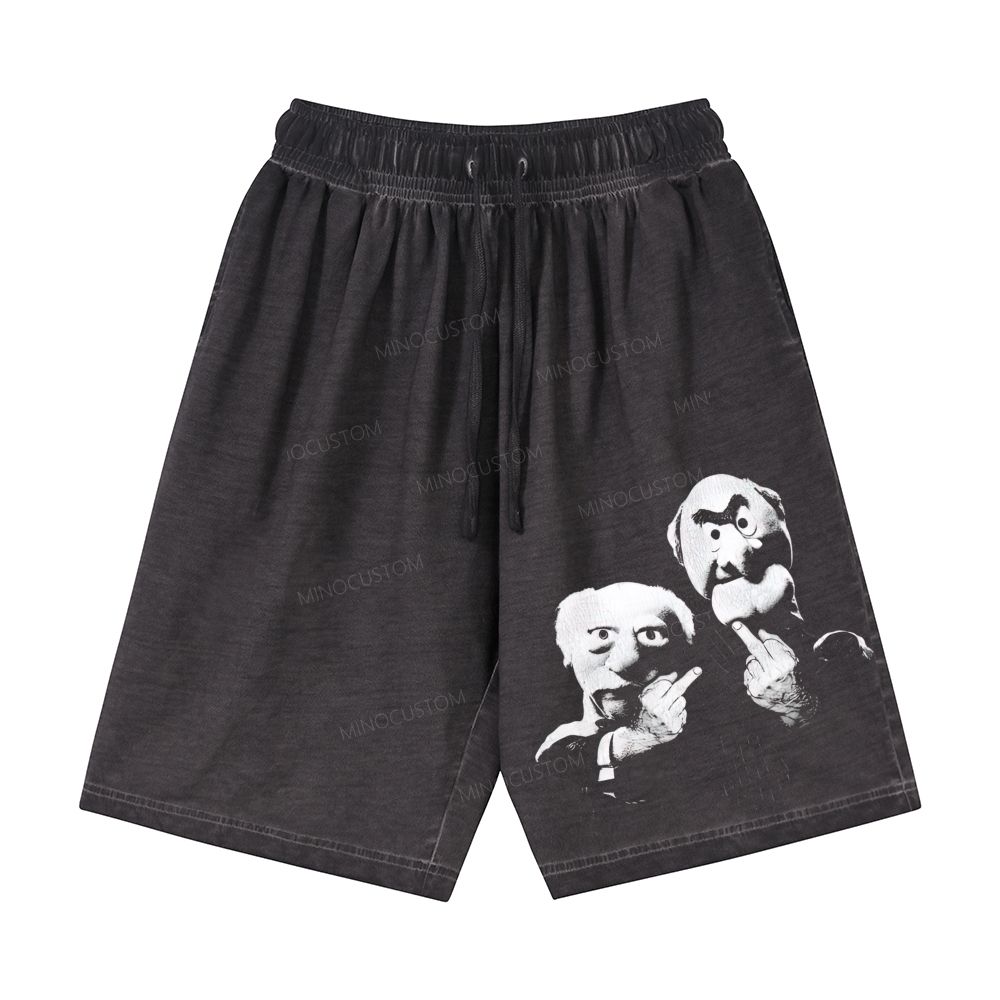 Statler & Waldorf  Print  Casual Gradient Shorts 