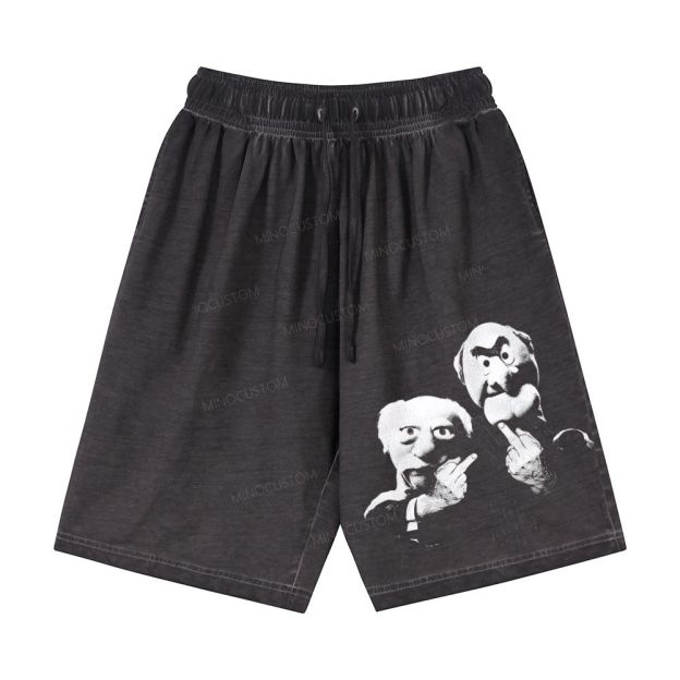 Statler & Waldorf  Print  Casual Gradient Shorts 