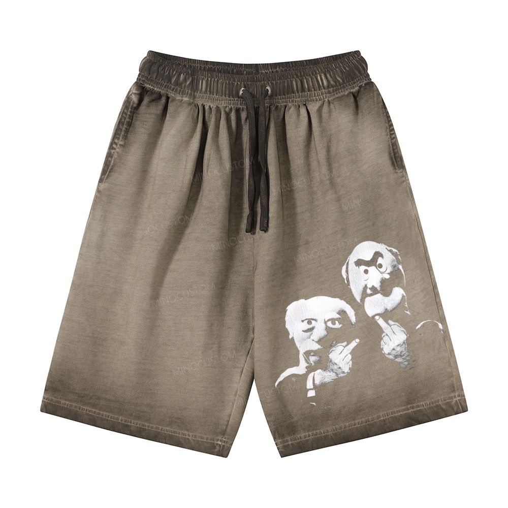 Statler & Waldorf  Print  Casual Gradient Shorts 